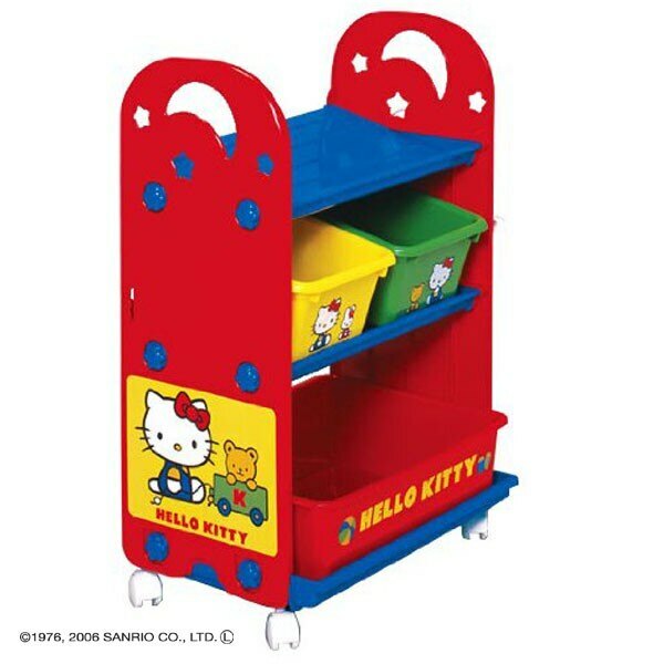 日本製 三層置物收納架--Hello Kitty（不含玩具) (全新沒有包裝盒)