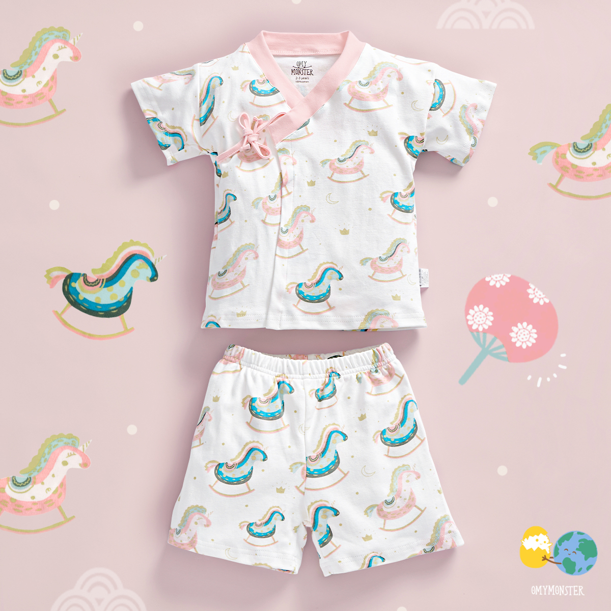 OMYMONSTER 地球朋友系列🌎夢幻木馬浴衣套裝