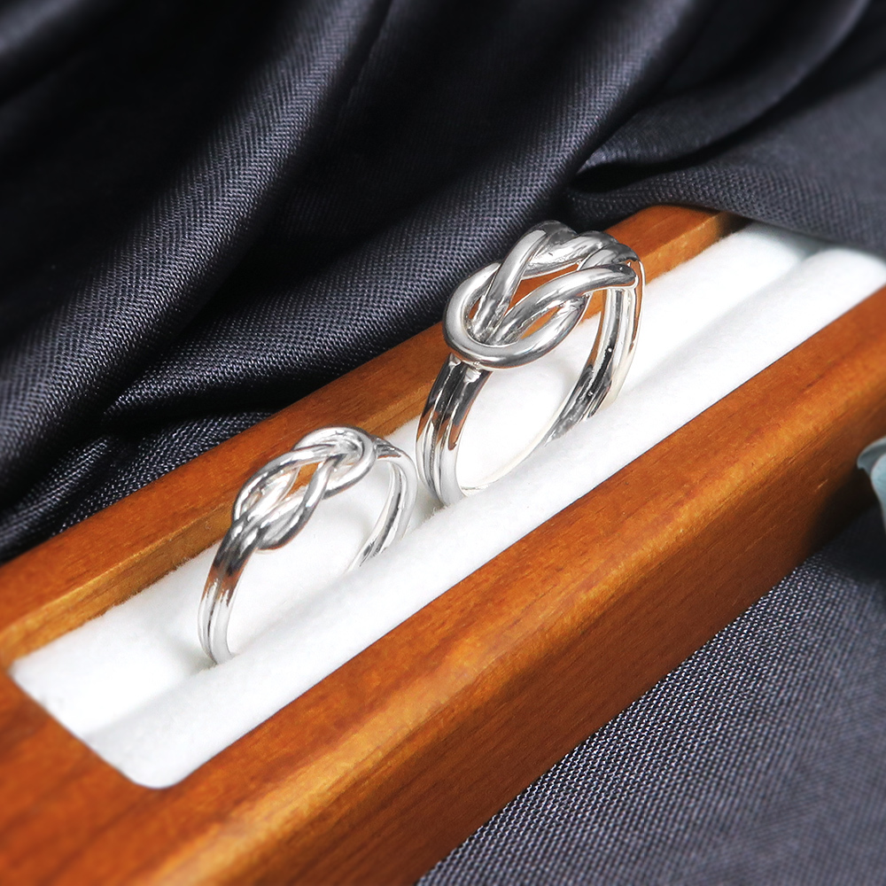 永結同心 平結對戒組 【迷你版加經典版】 情侶款 925純銀戒指 情侶對戒