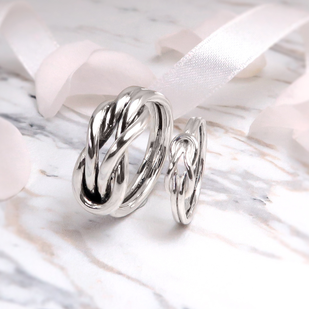 永結同心 平結對戒組 【迷你版加寬版】 情侶款 925純銀戒指 情侶對戒