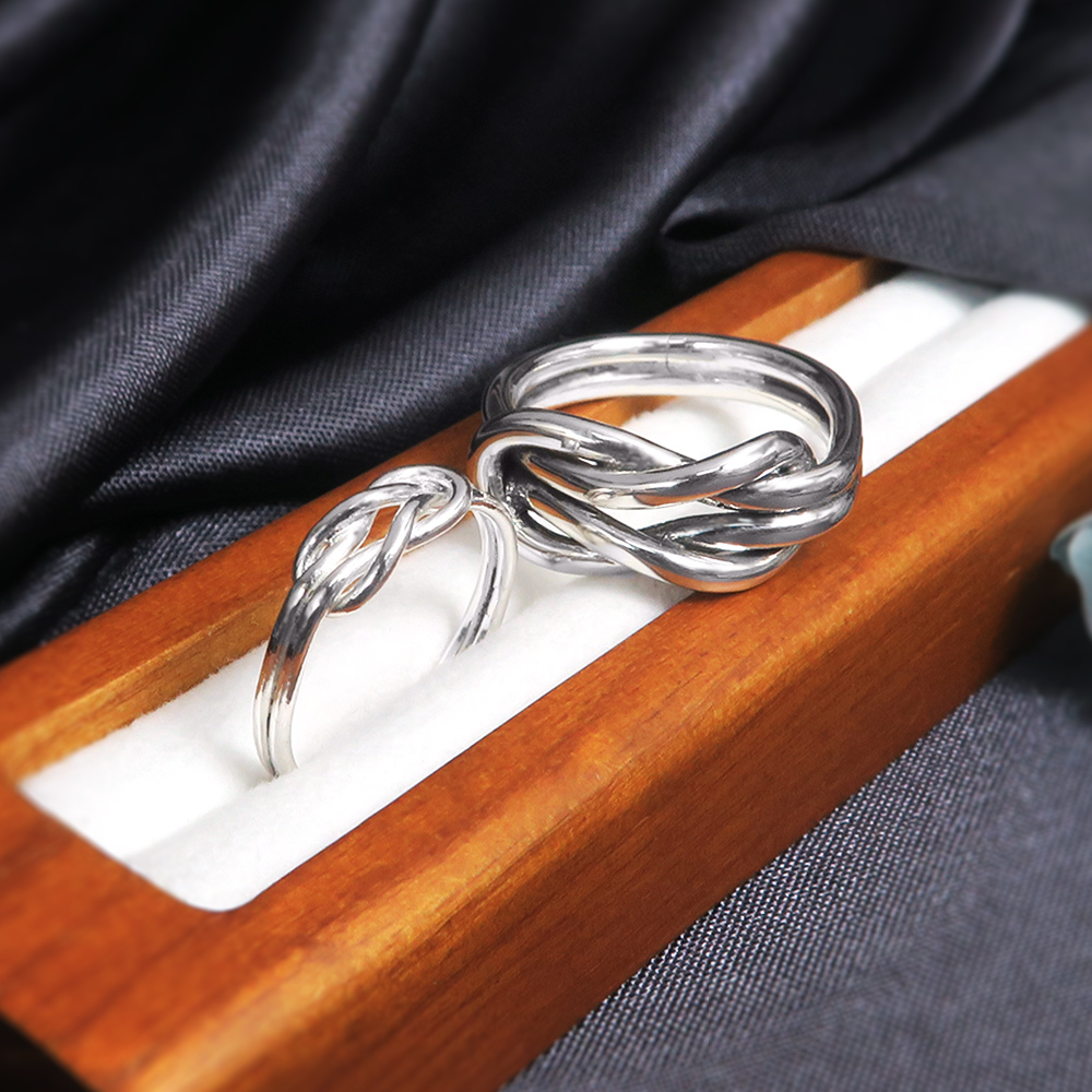 永結同心 平結對戒組 【迷你版加寬版】 情侶款 925純銀戒指 情侶對戒