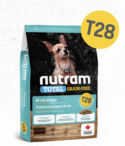 Nutram T-28 無薯無穀小型犬糧 (三文魚+鱒魚) 2KG/5.4KG