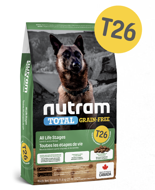 Nutram T-26 無薯無穀中型犬糧 (羊肉及豆莢) 2KG/11.4KG