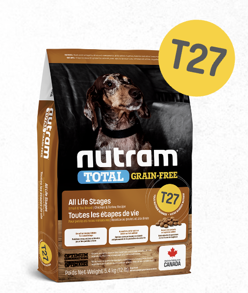 Nutram T-27 無薯無穀小型犬糧 (雞+火雞+鴨) 2KG/5.4KG