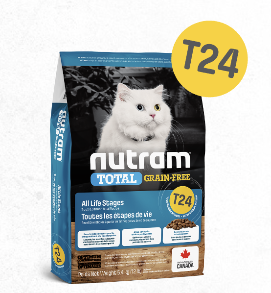 Nutram T-24 無薯無穀全貓糧 (三文魚+鱒魚) 1.13KG/5.4KG