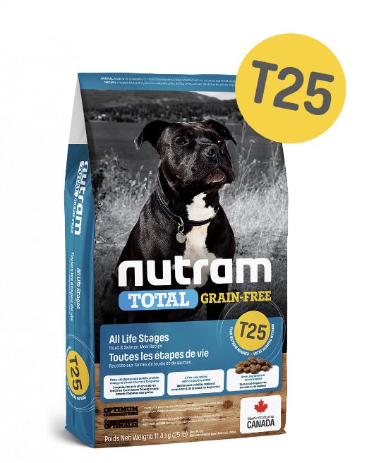 Nutram T-25 無薯無穀中型犬糧 (三文魚+鱒魚) 2KG/11.4KG