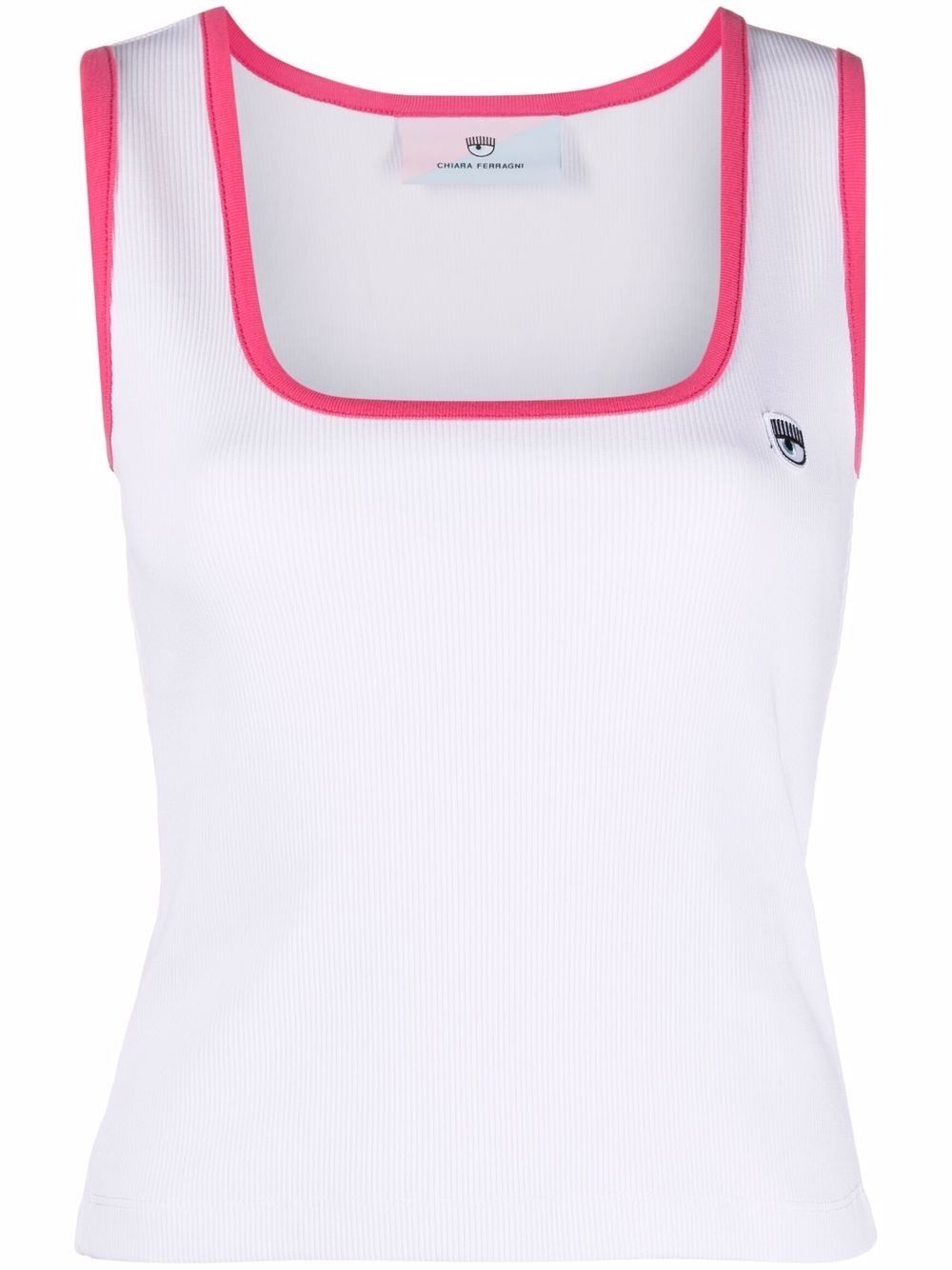 [S] CHIARA FERRAGNI LOGO CLASSIC COTTON RIB 72CBHT07-605,WHITE, CJT02-OS9 (SCF109)