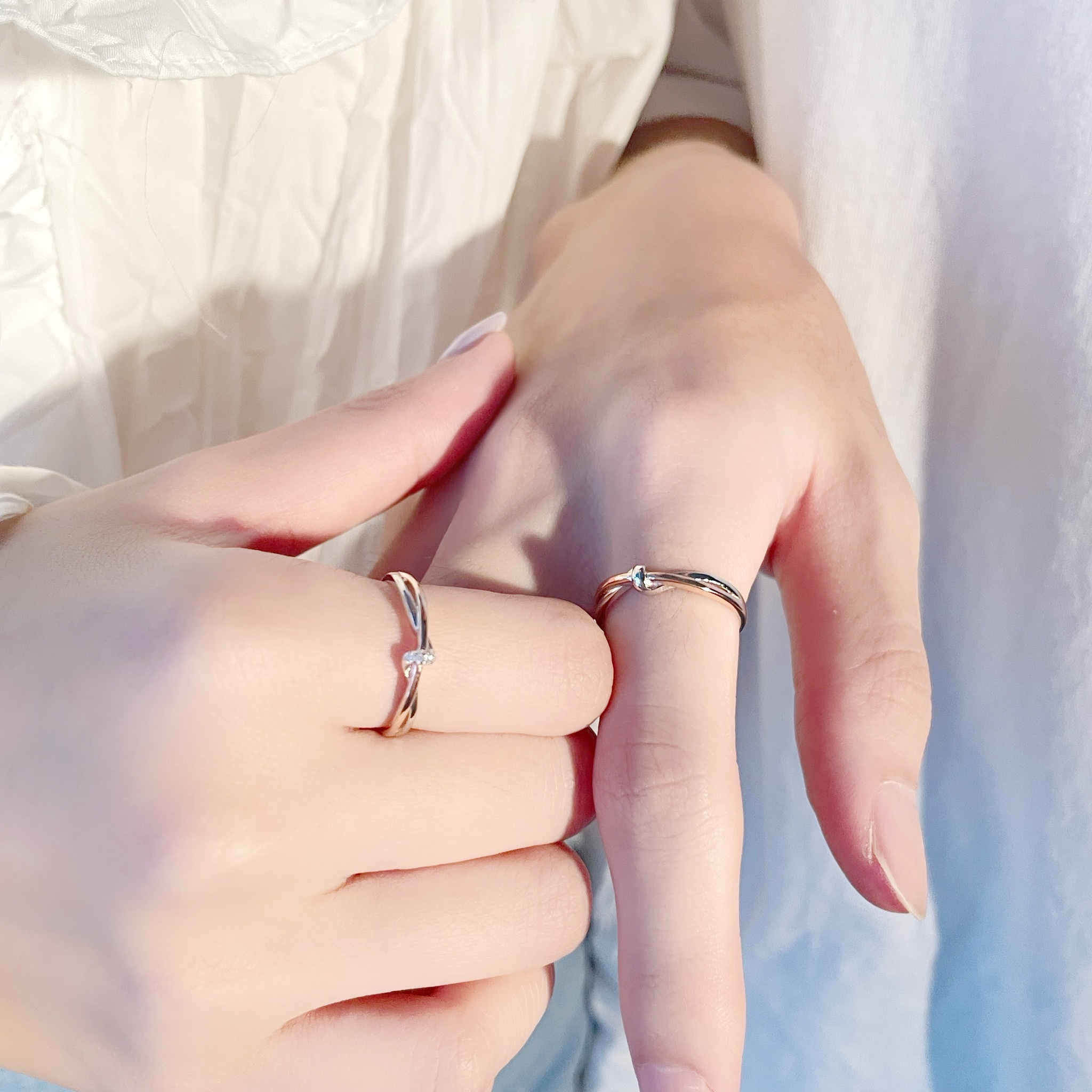 | 925 Silver・ White Gold・Rose Gold | Non-negligible You Couple Ring | RI0413 |