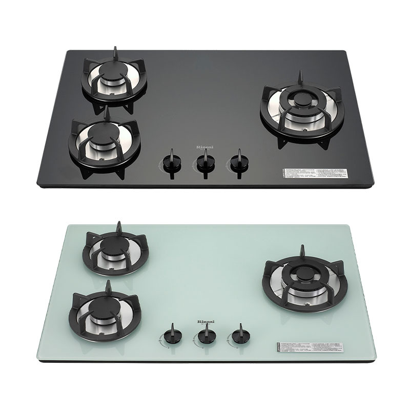 【結帳現折】Rinnai 林內 檯面式 防漏玻璃三口爐 RB-302GH(B/W)