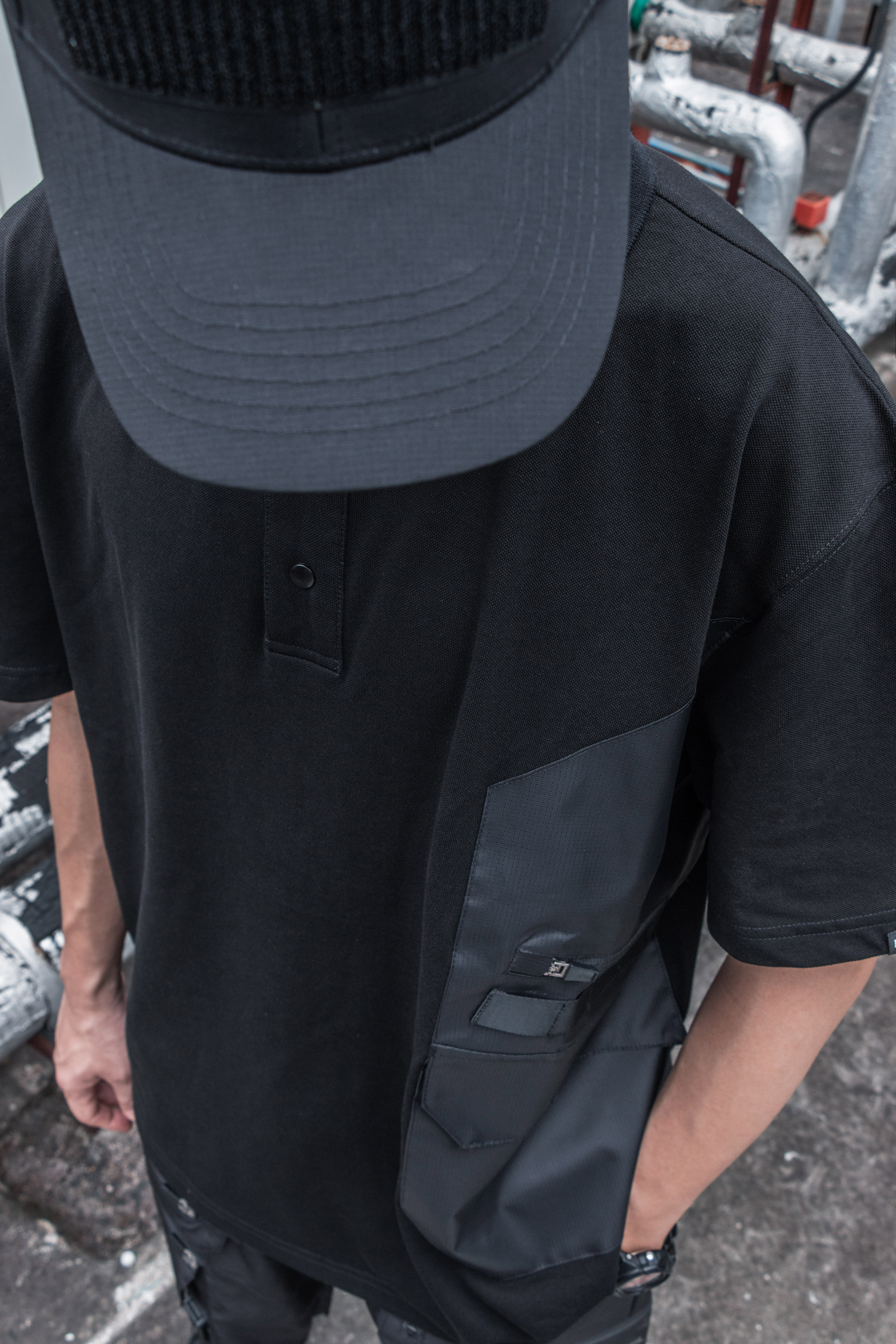 TCX08 異質拼接口袋短袖