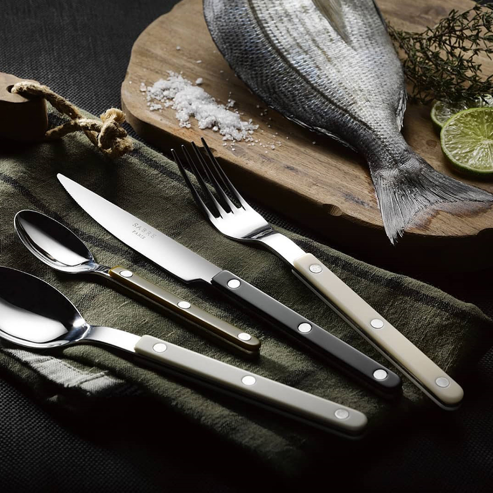 SABRE | Bistrot 復古酒館鈕扣系列 | 茶匙 | 亮面 | 深鐵灰