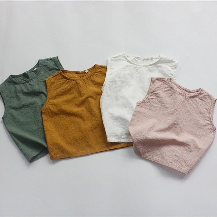 森林系竹節棉無袖背心