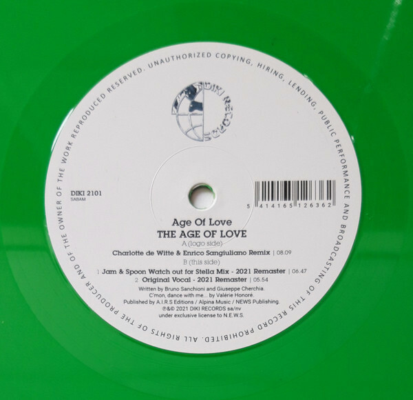Age Of Love《The Age Of Love (Remastered) 》（限量綠膠LP）（收錄Charlotte De Witte、Jam & Spoon remix）
