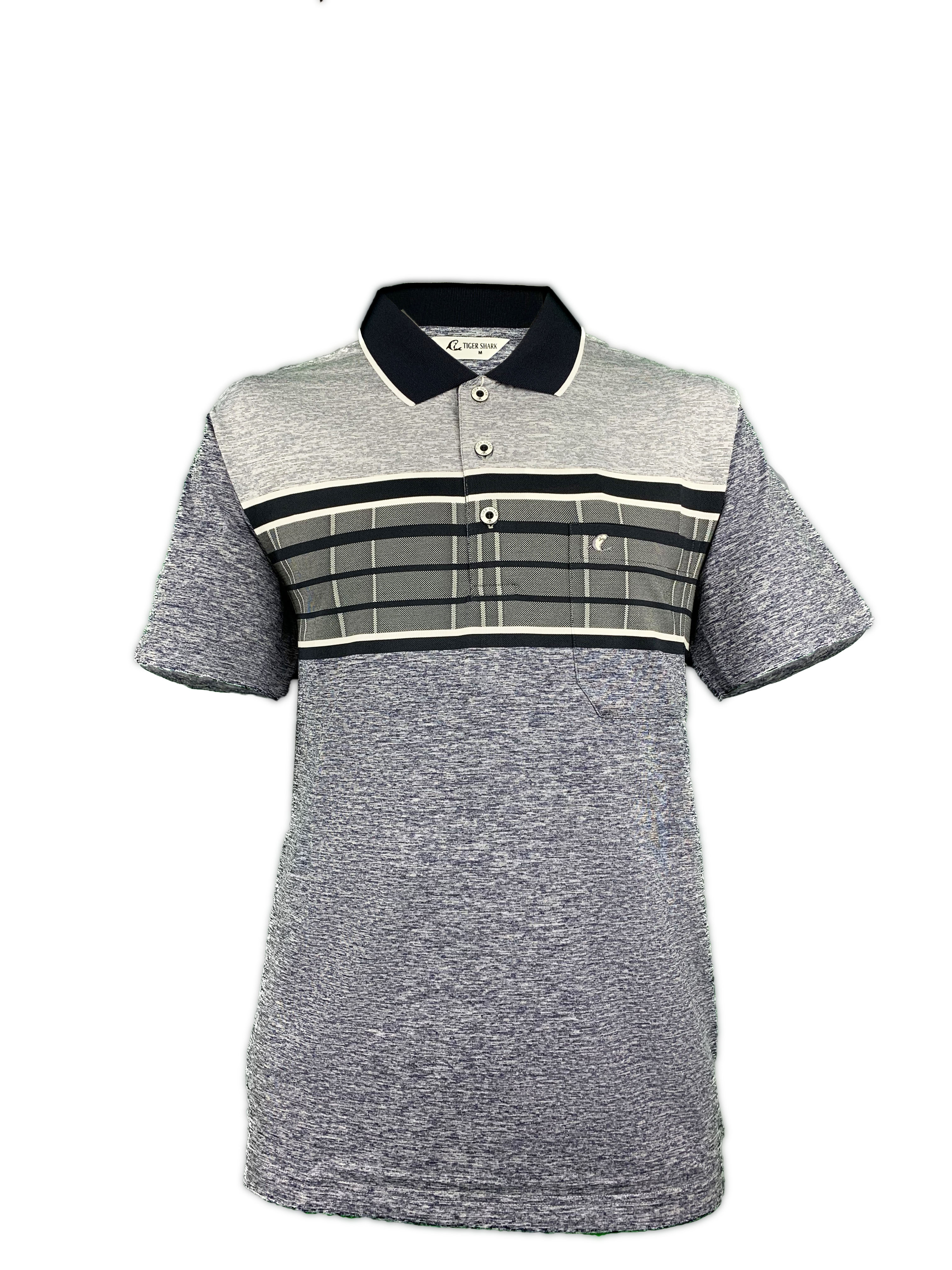 彈力排汗條紋POLO衫