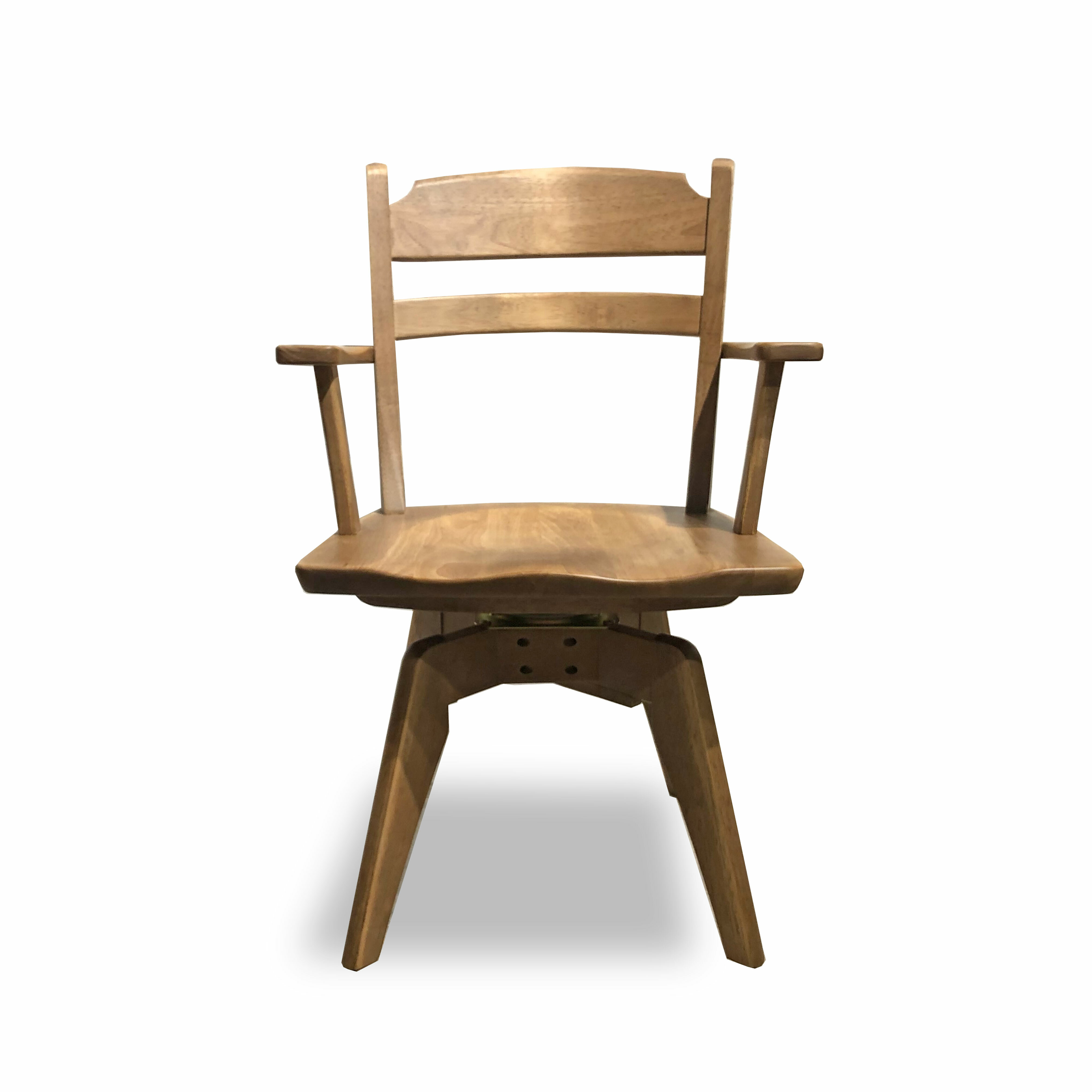 【JAP日式】日式橡膠木扶手旋轉椅