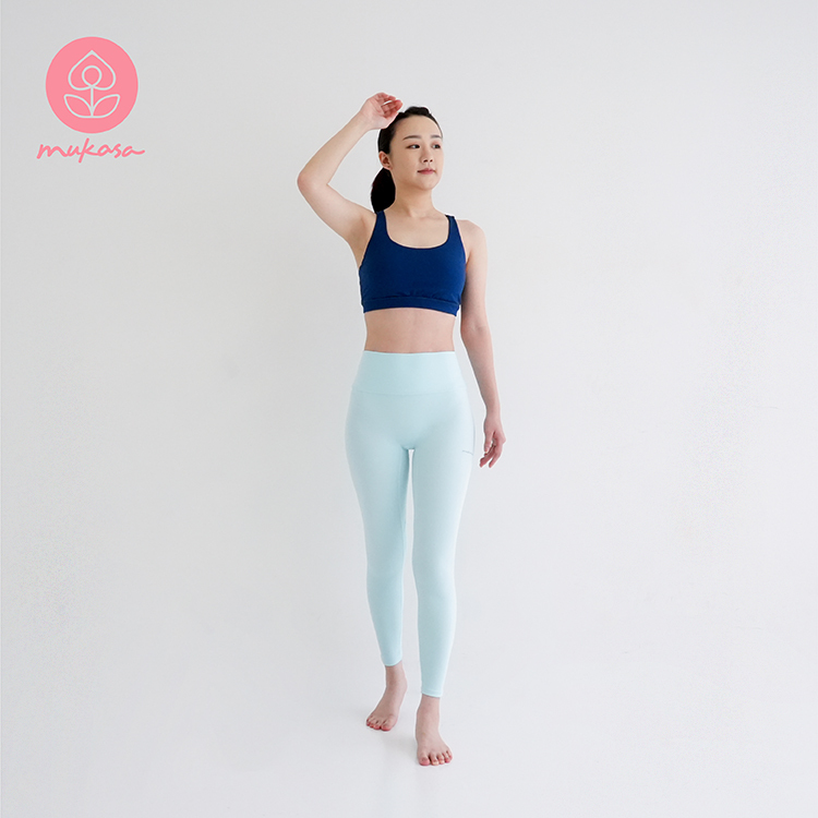 MUKASA 高彈運動緊身褲 碧藍 MUK-2296104
