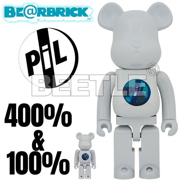 BEETLE BE@RBRICK PIL 藥丸PUBLIC IMAGE LTD 庫柏力克熊白100 40