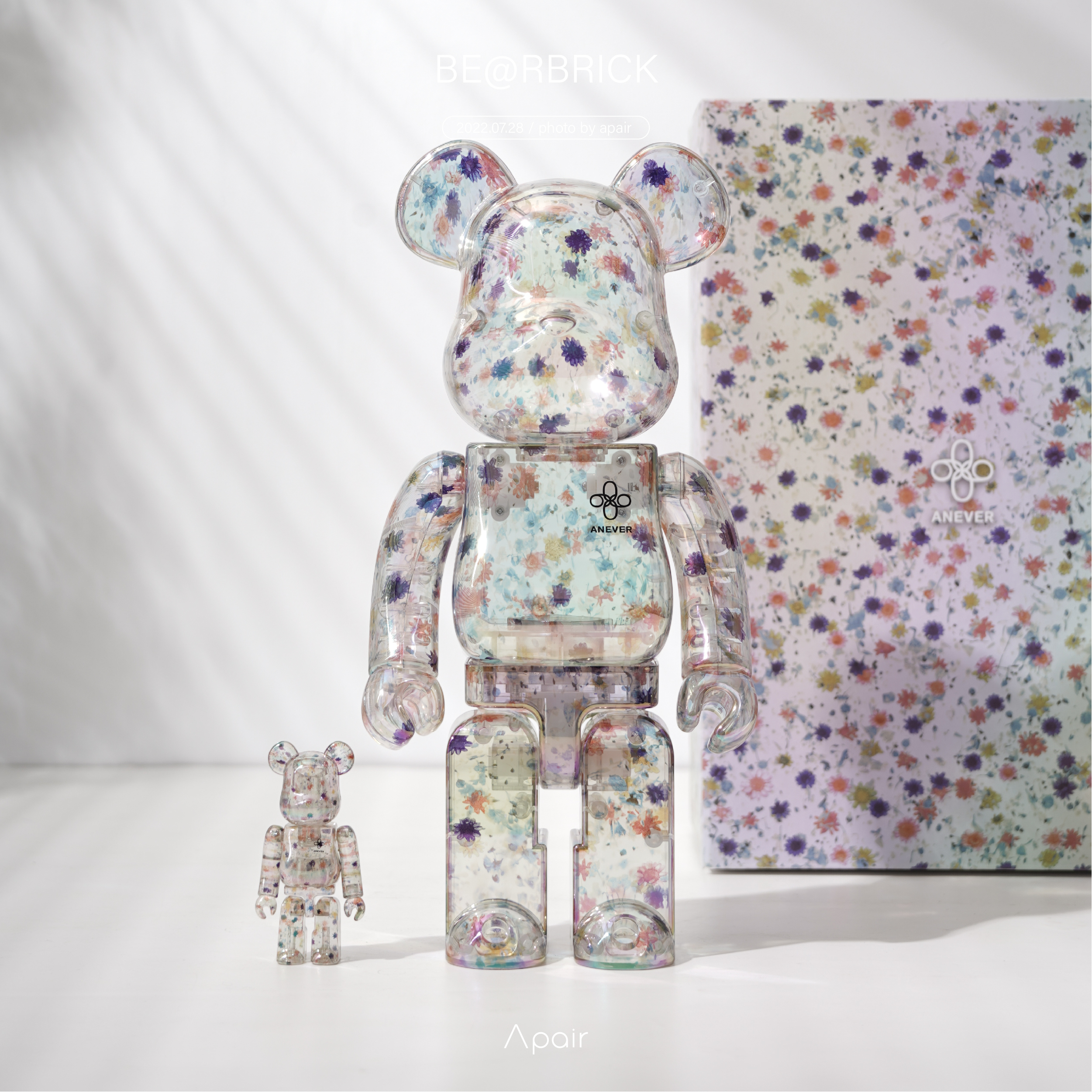 APAIR】現貨BE@RBRICK ANEVER 透明碎花100%+400%