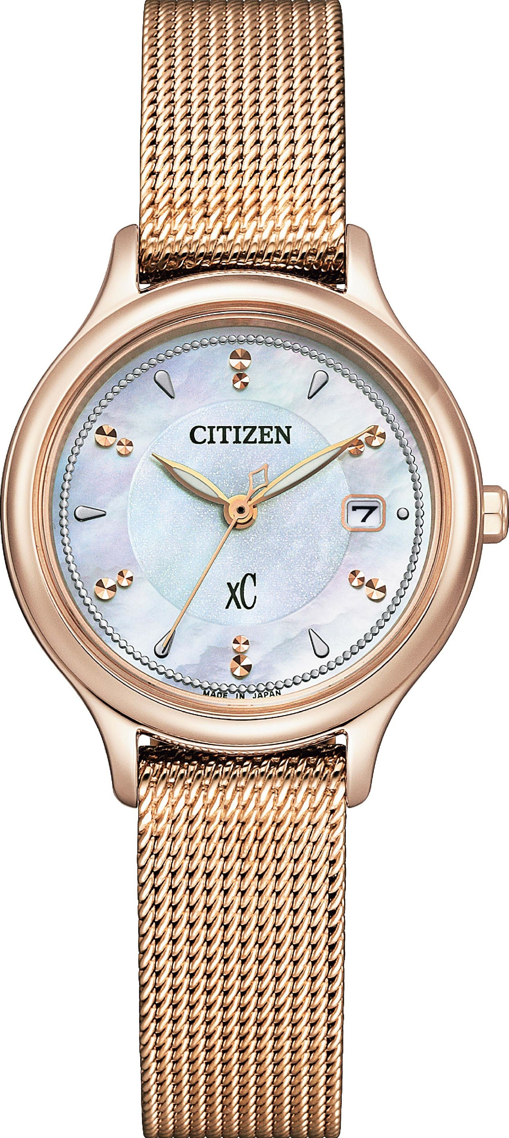萬年鐘錶- Citizen 星辰錶XC 亞洲限定版玫瑰金光動能女錶EW2635-54X