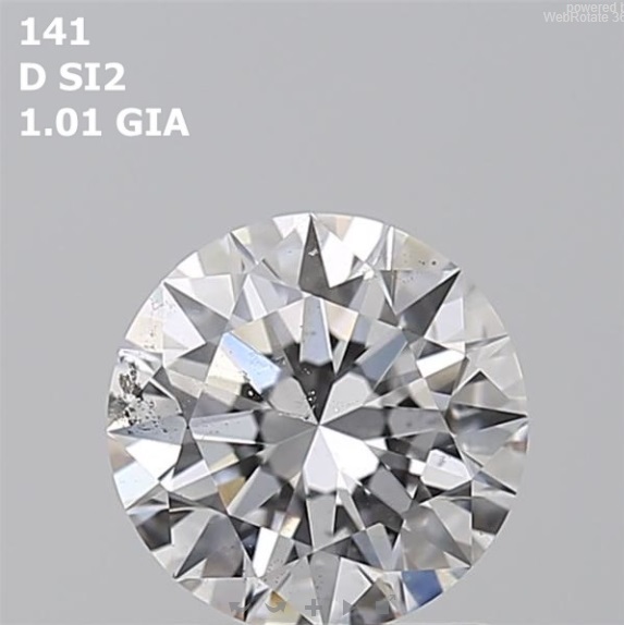 Round  1.01ct  D  SI2   EX  EX  EX  N