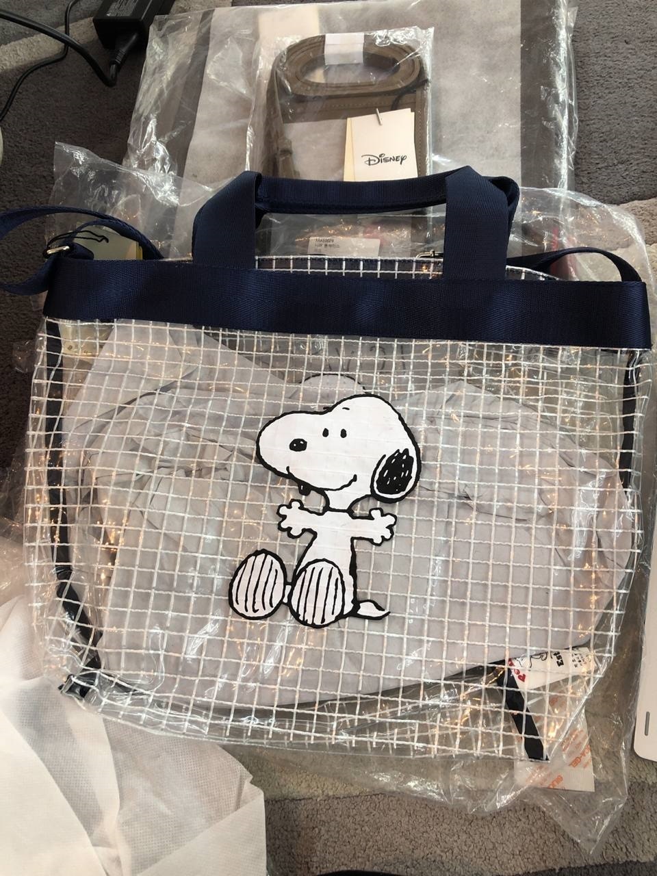 [S] LE.JUNEV PEANUTS BEACH TOTE BAG,NAVY, SLJV26 (SLJV26)