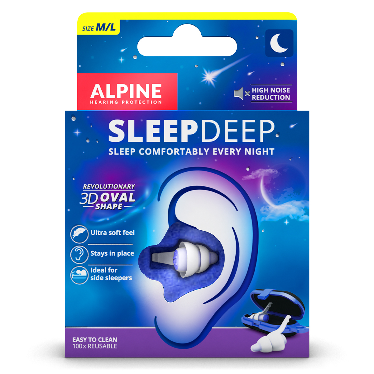 荷蘭 Alpine SleepDeep 減音25dB 睡眠用耳塞 (側睡不壓迫)