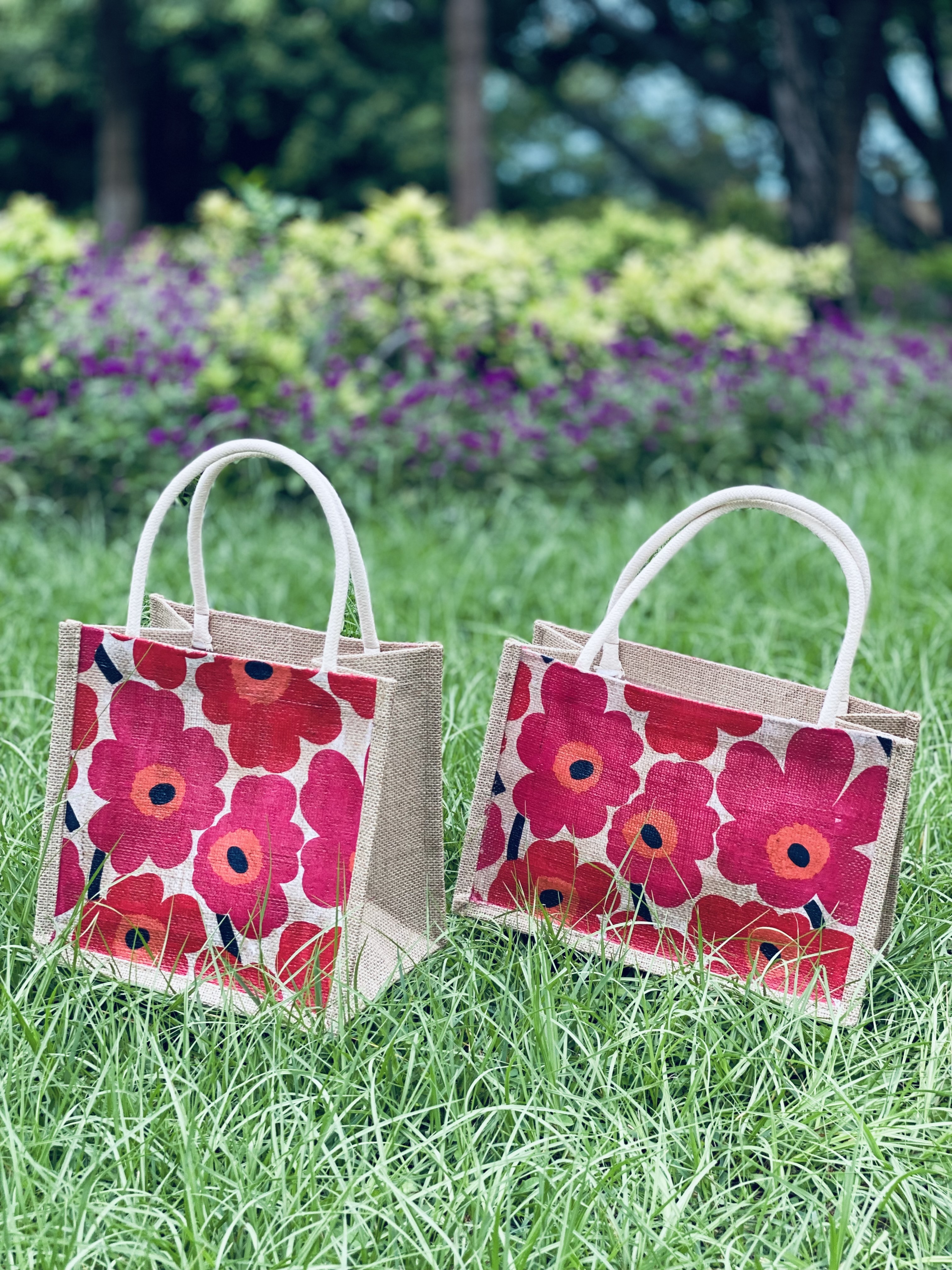 Summer Promotion Jute tote | Marimekko red unikko