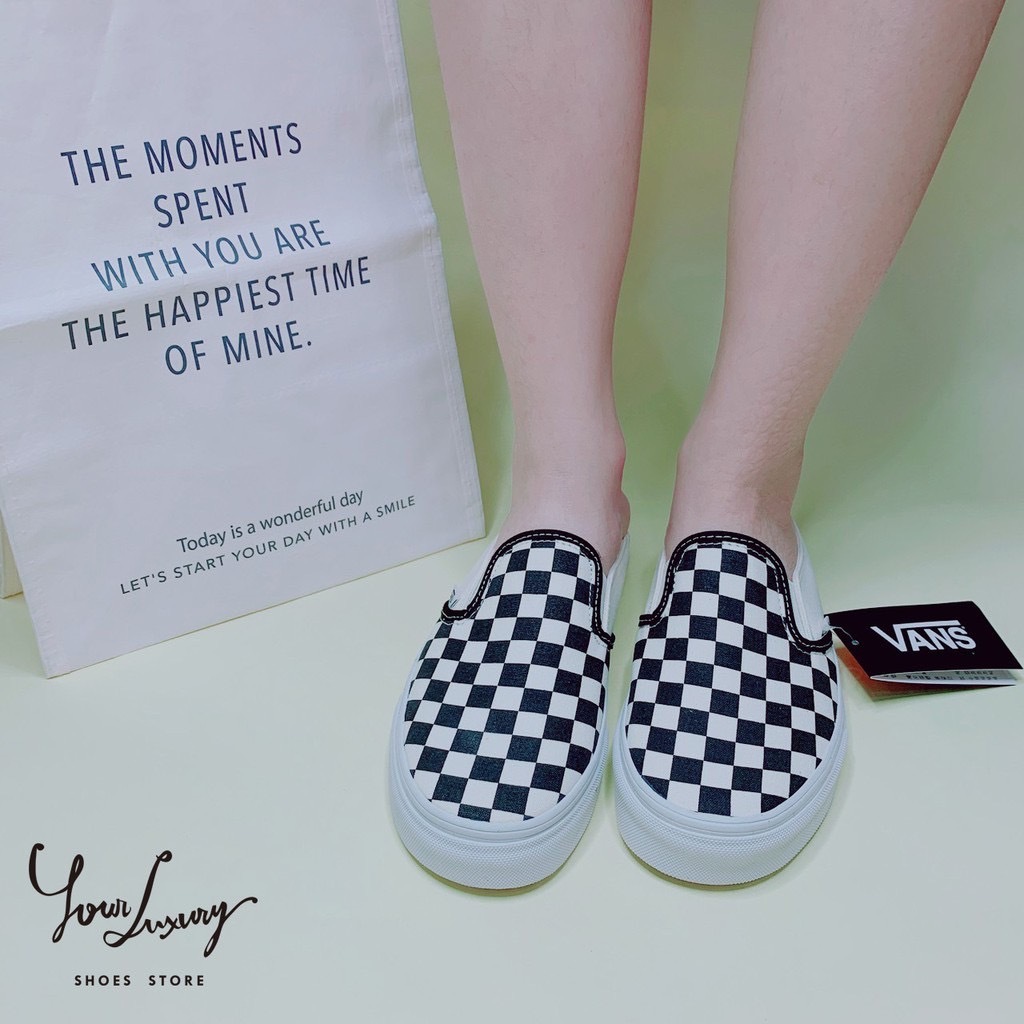 【Luxury】限時特價 VANS Slip-On Mule 懶人鞋 棋盤格 半截拖鞋 穆勒鞋