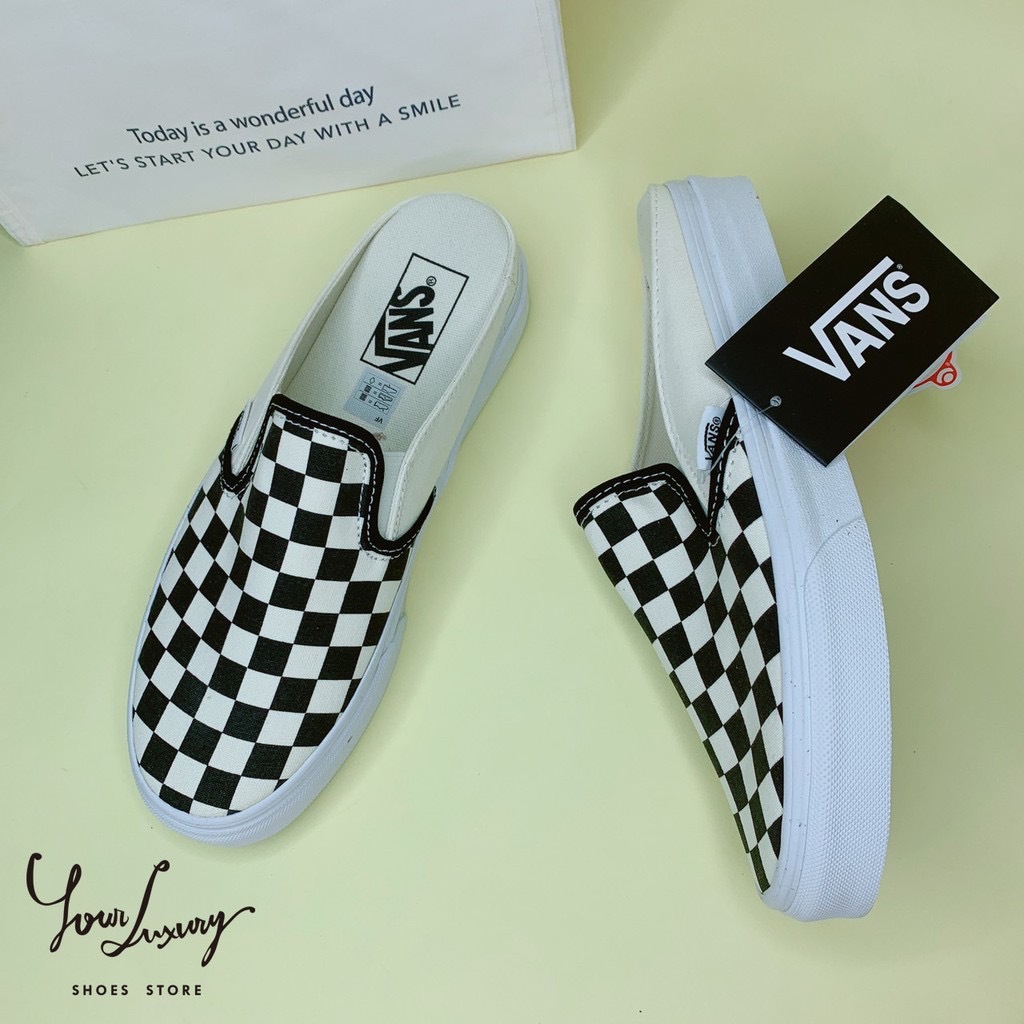 【Luxury】限時特價 VANS Slip-On Mule 懶人鞋 棋盤格 半截拖鞋 穆勒鞋