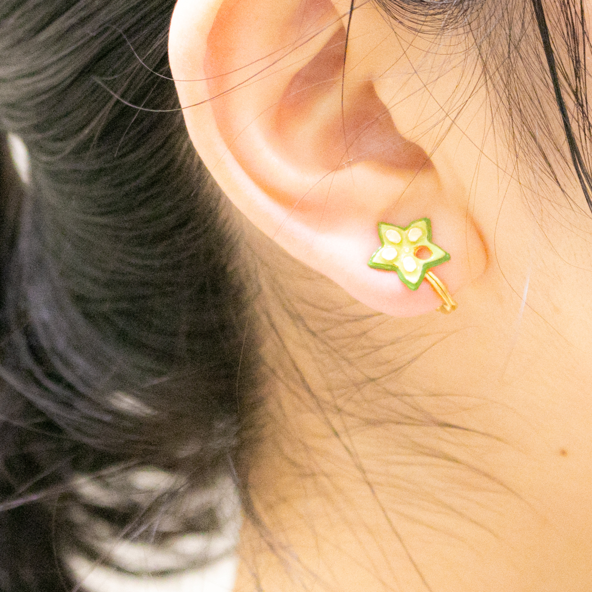 Palnart Poc 星形秋葵耳夾耳環