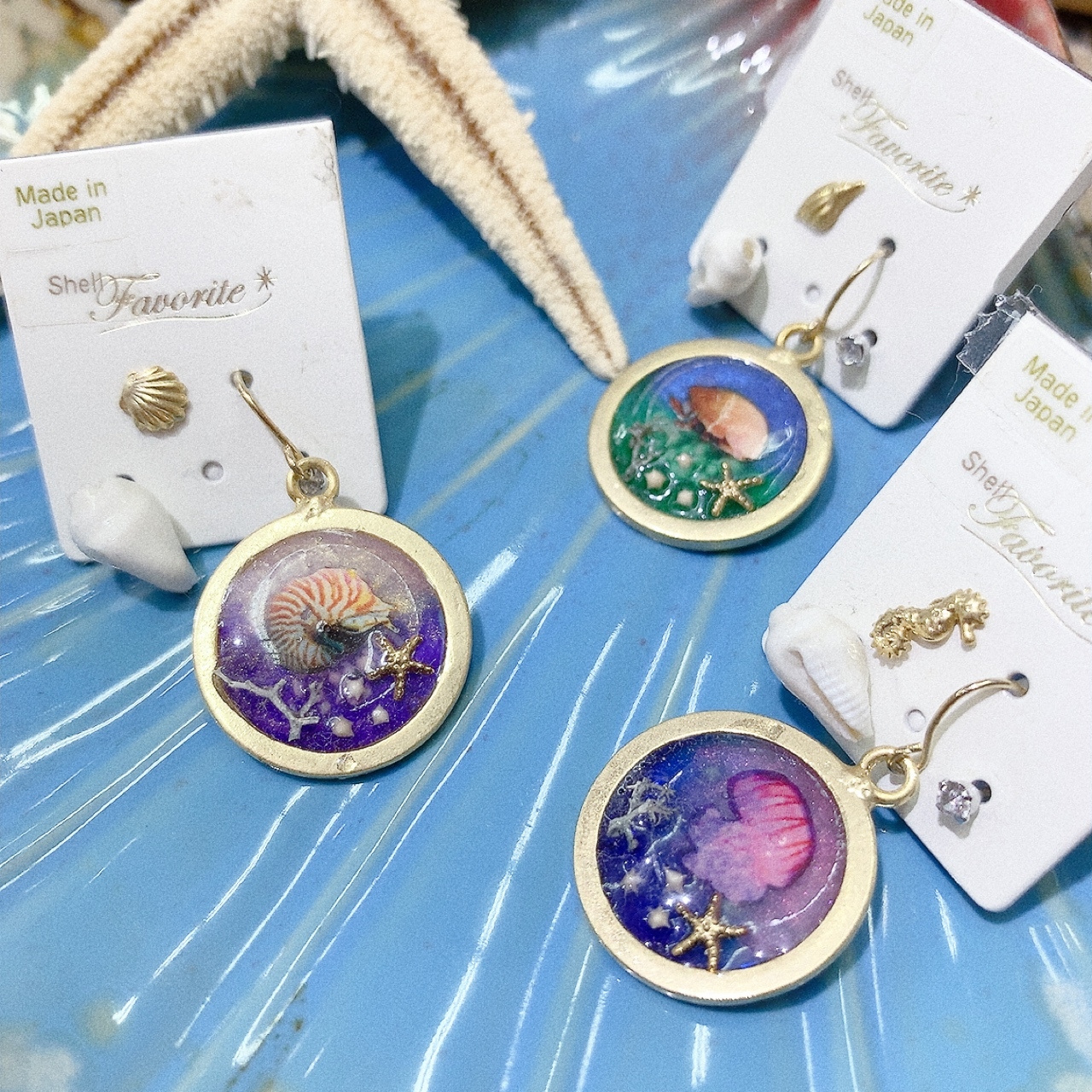 [日本制] 海中生物耳環