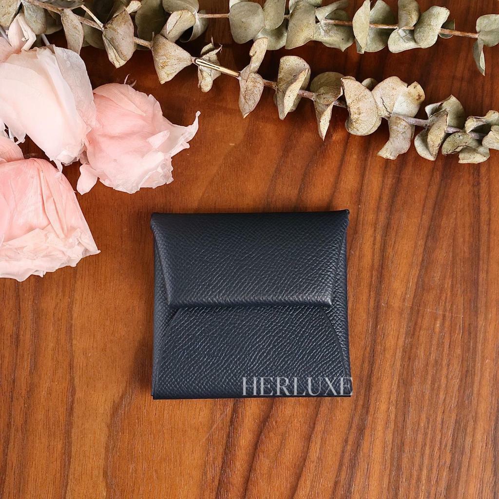 Bastia change purse 76 bleu indigo/ 63 vert amande epsom