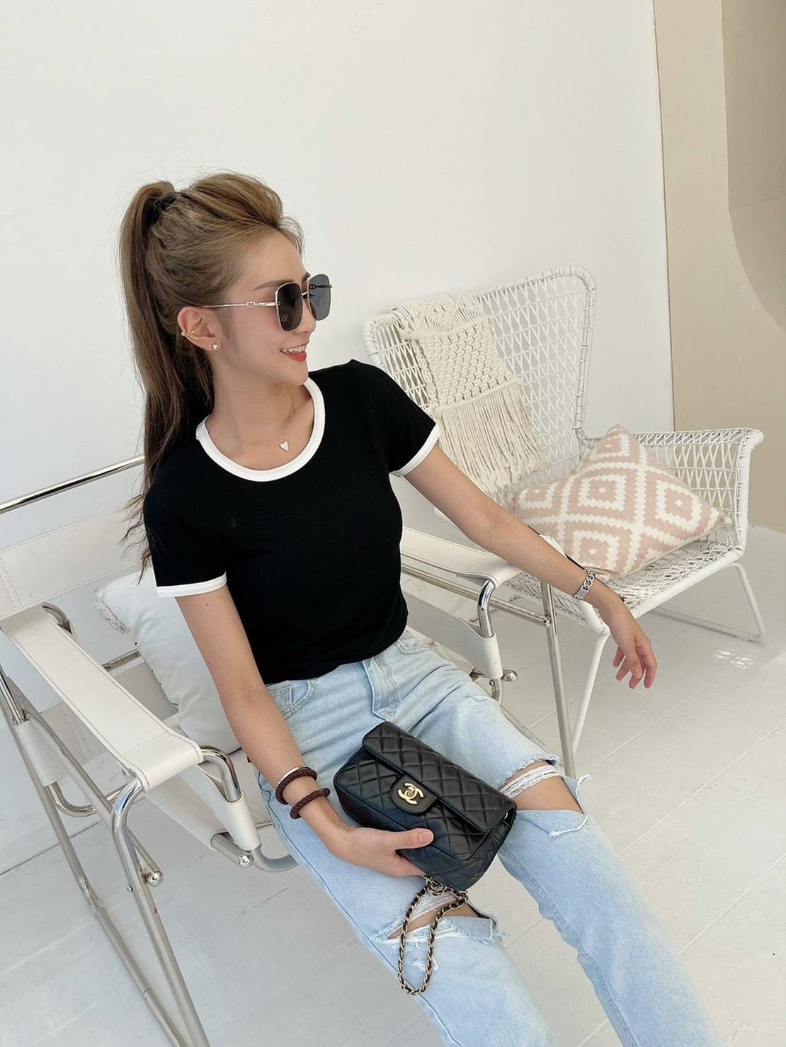 🔥07.27直播新品］♥️必收～可愛T］韓版圓領超可愛超彈撞色螺紋棉上衣（三色）