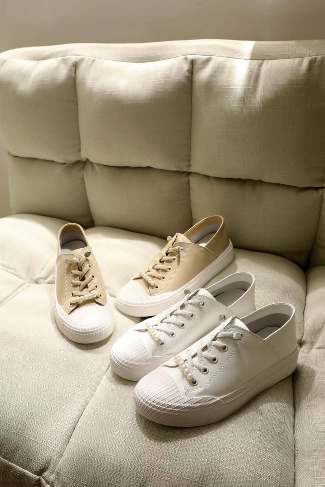 第二代優雅小珍珠牛皮懶人鞋