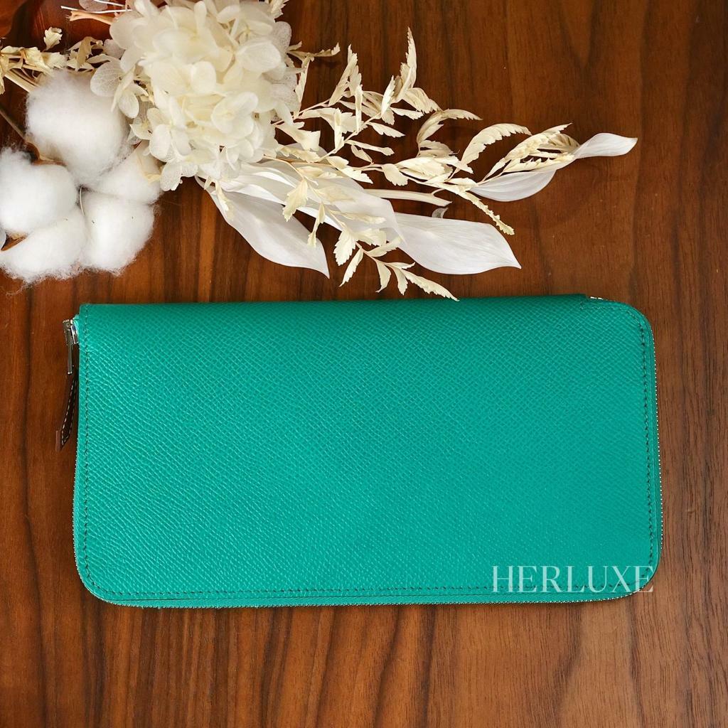 Silkin wallet O6 vert jade ck epsom