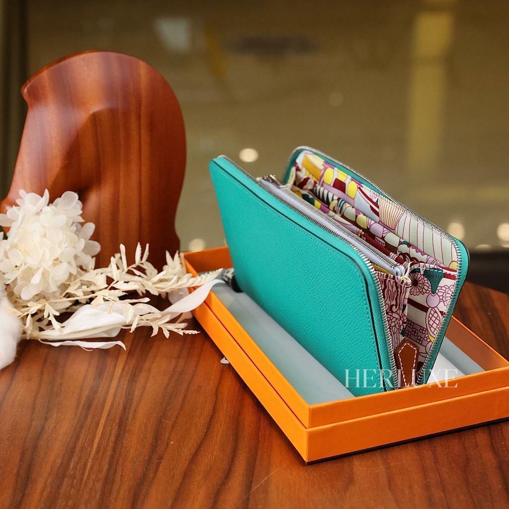 Silkin wallet O6 vert jade ck epsom