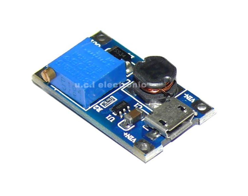 【UCI電子】(8-4) 2a升壓板 DC-DC升壓模組 寬壓輸入2/24V升5/9/12/28V可調 2577