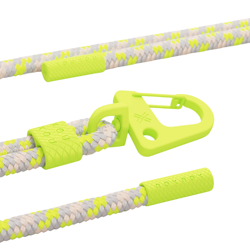 XOUXOU｜手機背繩-編織螢光綠