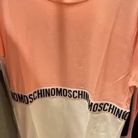 [S] MOSCHINO LOGO SHORT SLEEVE TSHIRT,PINK/WHITE, ZUA1920-9021-1181 (SM210)