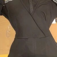 [S] KARL LAGERFELD TIE BELT TERRY JUMPSUIT, BLACK, LD2CU732-BLK (SKL238)