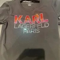 [S] KARL LAGERFELD SEQUIN T-SHIRT DRESS,BLACK, L2WDD038-BML (SKL239)