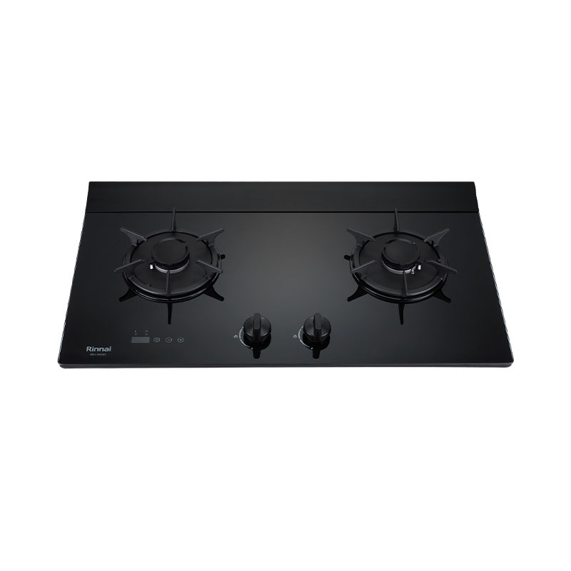 【結帳現折】Rinnai 林內 檯面式 彩焱玻璃雙口爐 RB-L2620G(B) 藍光旋鈕 雙口計時功能