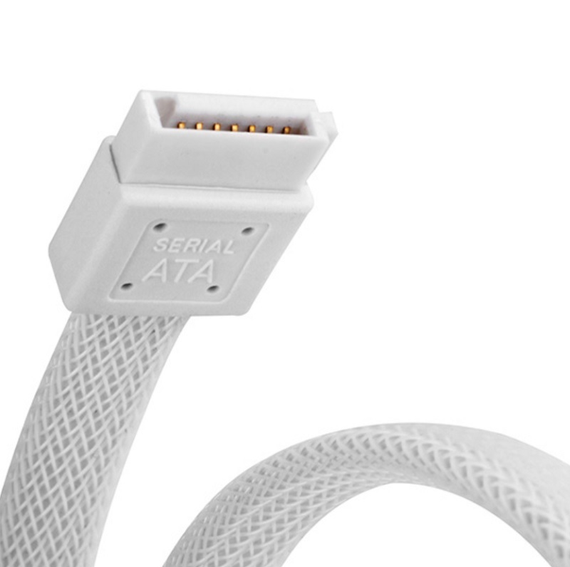 米特3C數位–SilverStone 銀欣 CP07 180度防脫落SATA 6Gb/s資料傳輸線/白色SST-CP07W