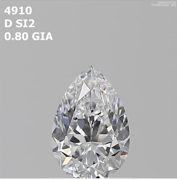 Pear  0.80ct  D  SI2  EX  VG  N