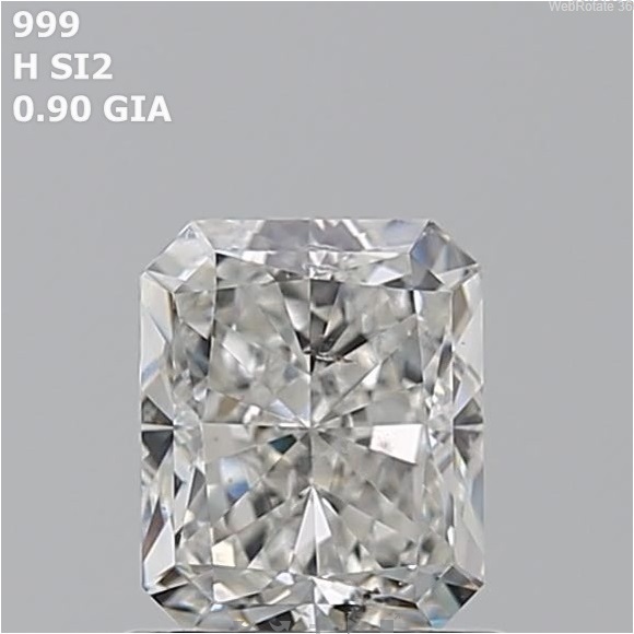 Radiant  0.90ct  H  SI2  EX  EX  N