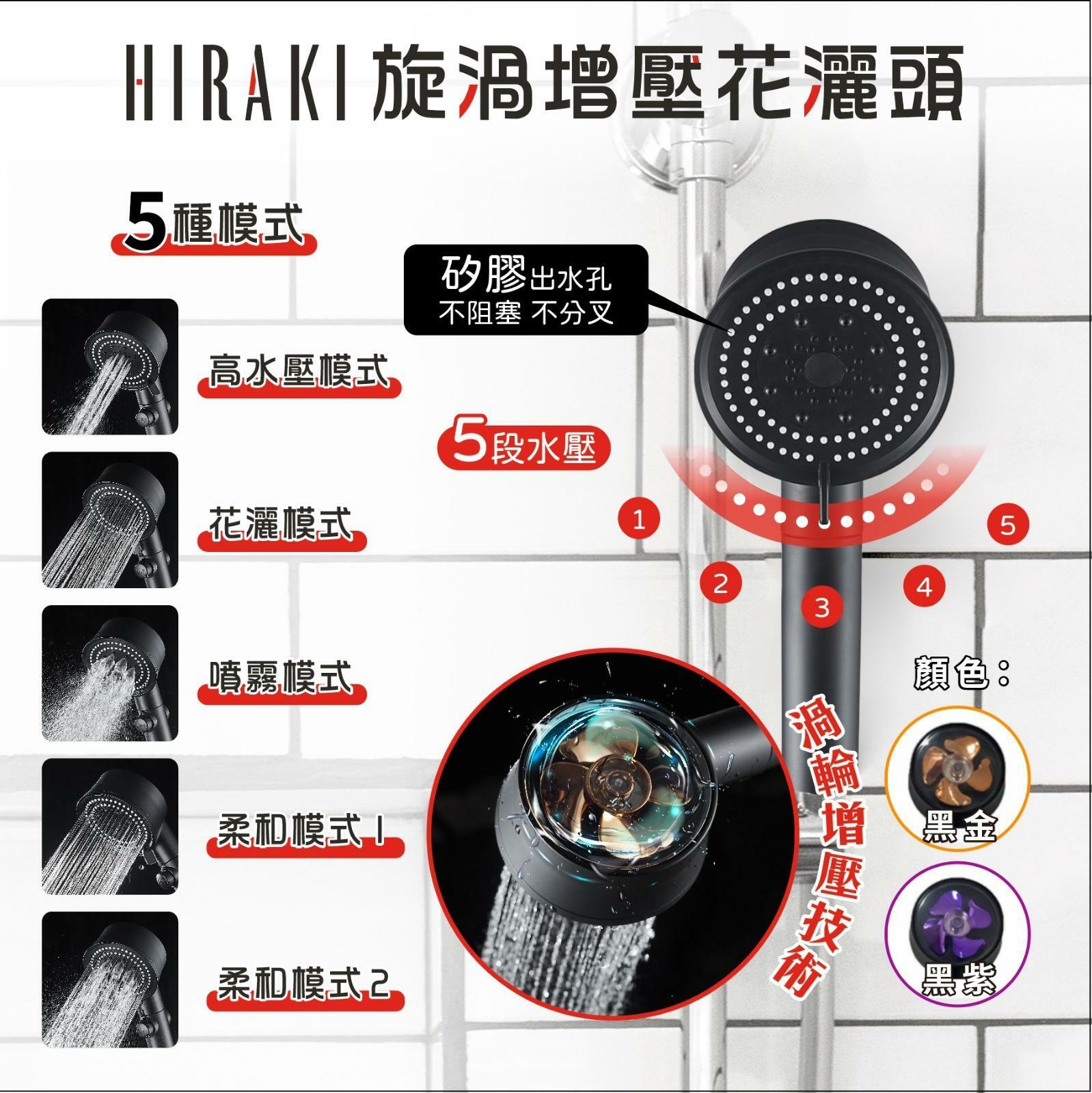 Hiraki旋渦增壓花灑頭