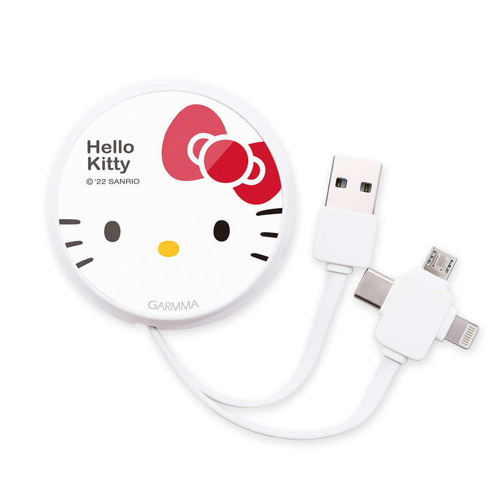 GARMMA Hello Kitty 三合一伸縮充電傳輸線 經典款