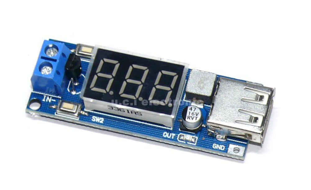 【UCI電子】(4-6) DC-DC 降壓電源模塊 6.5v12V~40V轉5V +車載電壓表 USB充電 手機