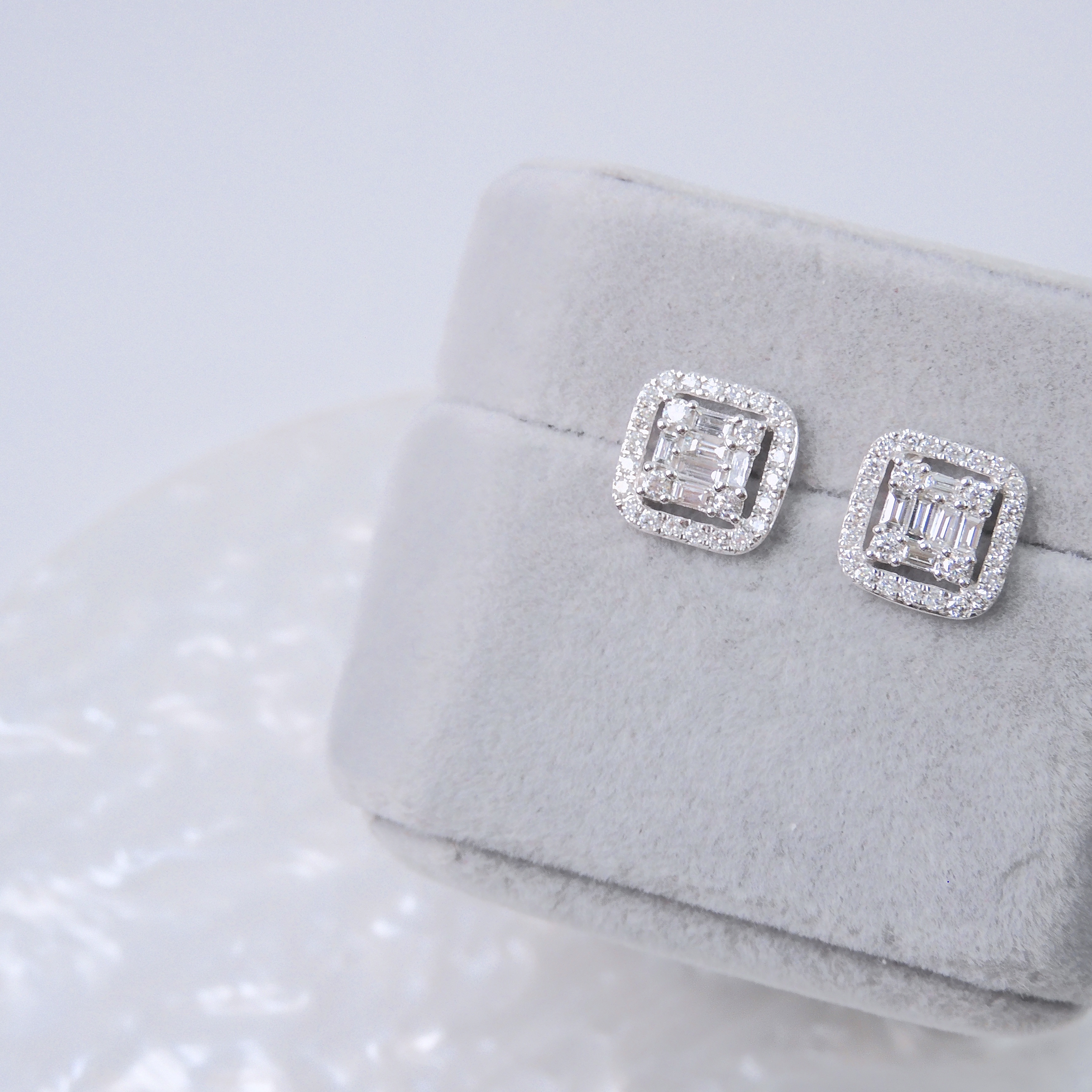 18K金 0.65ct  鑽石耳釘