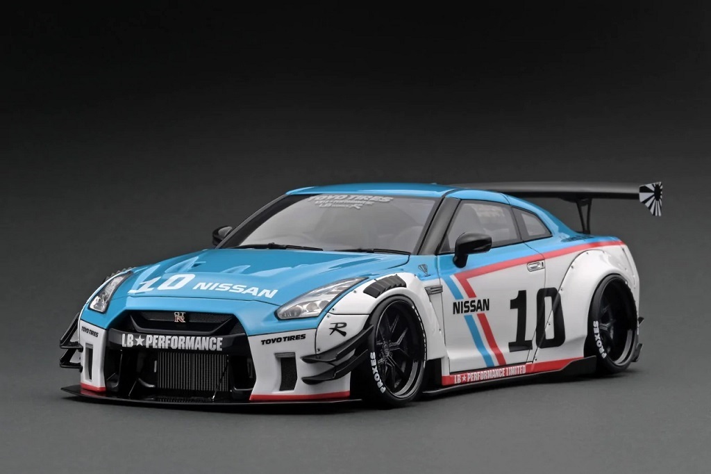 1/18 IG LB-WORKS Nissan GT-R R35 type 2 White/Blue (IG2344)